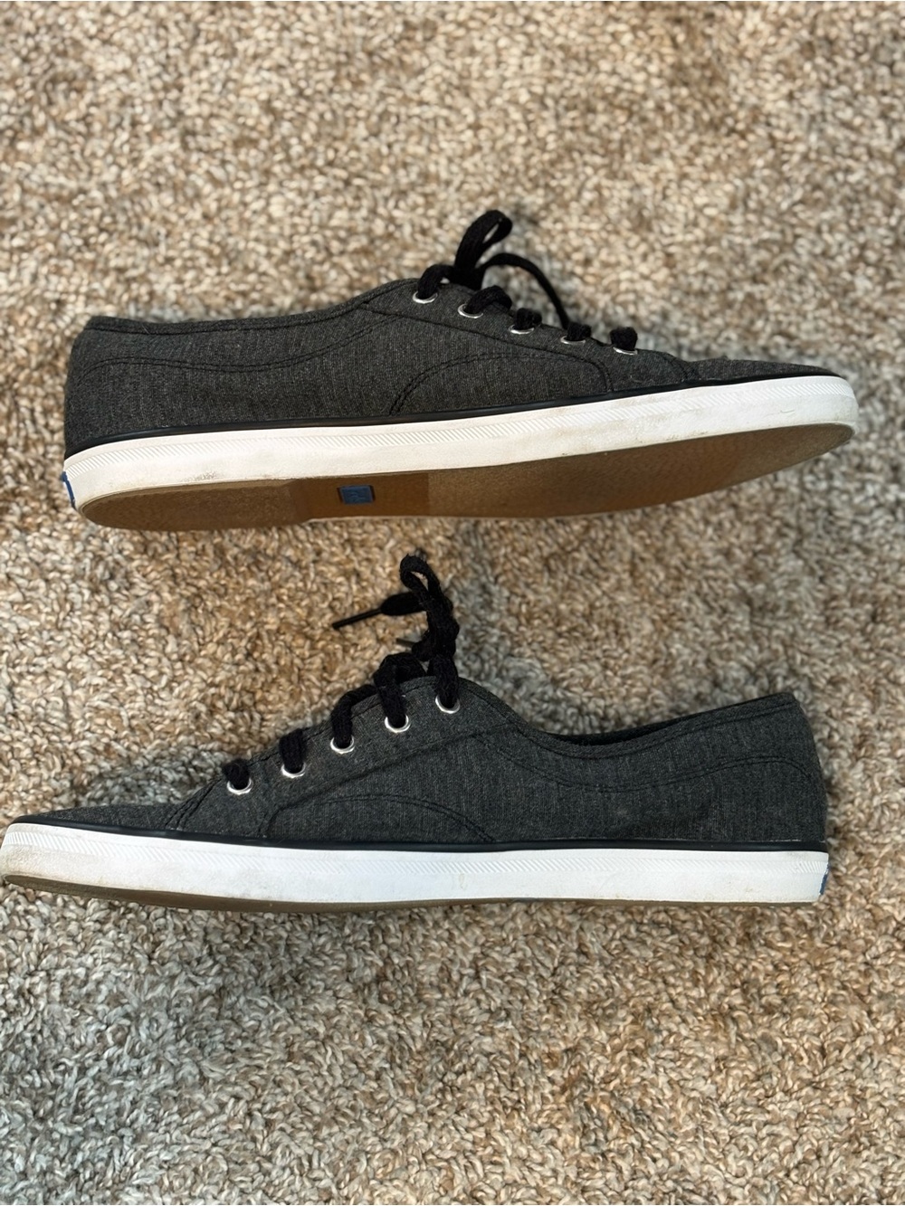 Keds Classic Dark Gray Canvas Low-Top Sneakers - Size 9.5